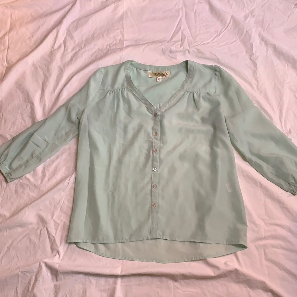 Sea foam green blouse